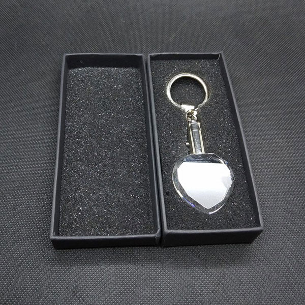 Keychain Heart 2D or 3D Crystal in Gift Box