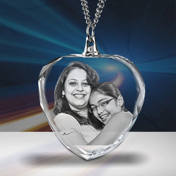 Necklace Heart 2D or 3D Crystal - Friends