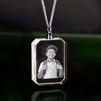 Necklace Rectangle 2D Crystal - Boy With Backpack