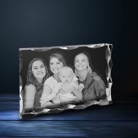 Rectangle Wide Notched 3D Crystal - Family