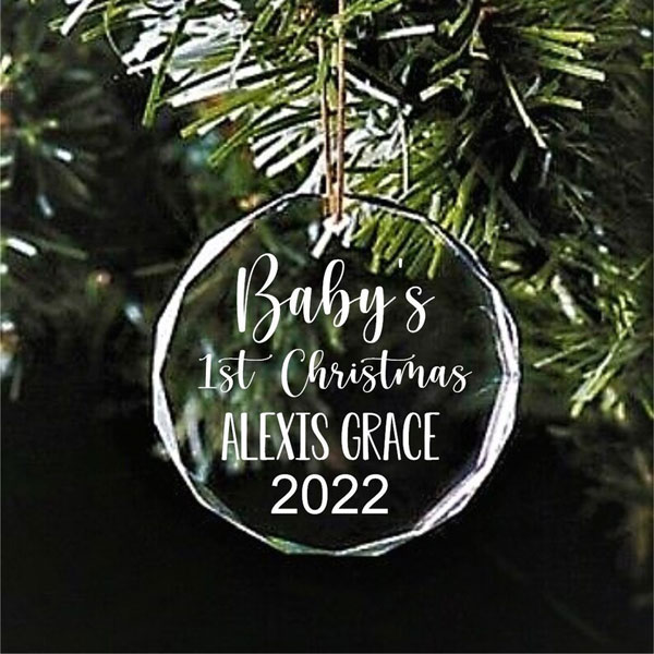Ornament 2D Crystal - Baby's 1st Christmas