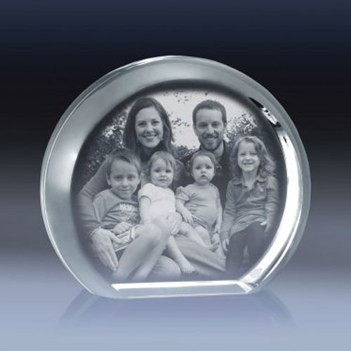 Flat Bottom Puck 3D Crystal - Family of Six