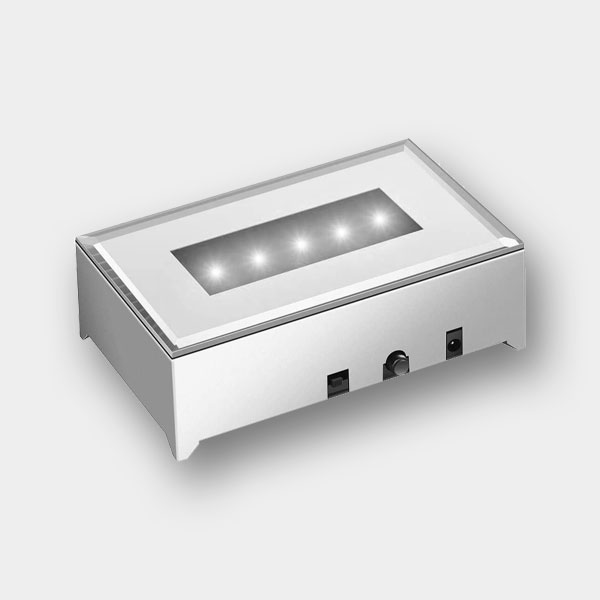 Silver Rectangle LED Light Base