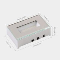 Silver Rectangle LED Light Base with Dimensions
