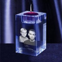 Single Candle 3D Crystal - Son & Dad - Love Tommy