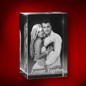 3D Crystal Rectangle Tall - Couple - Forever Together